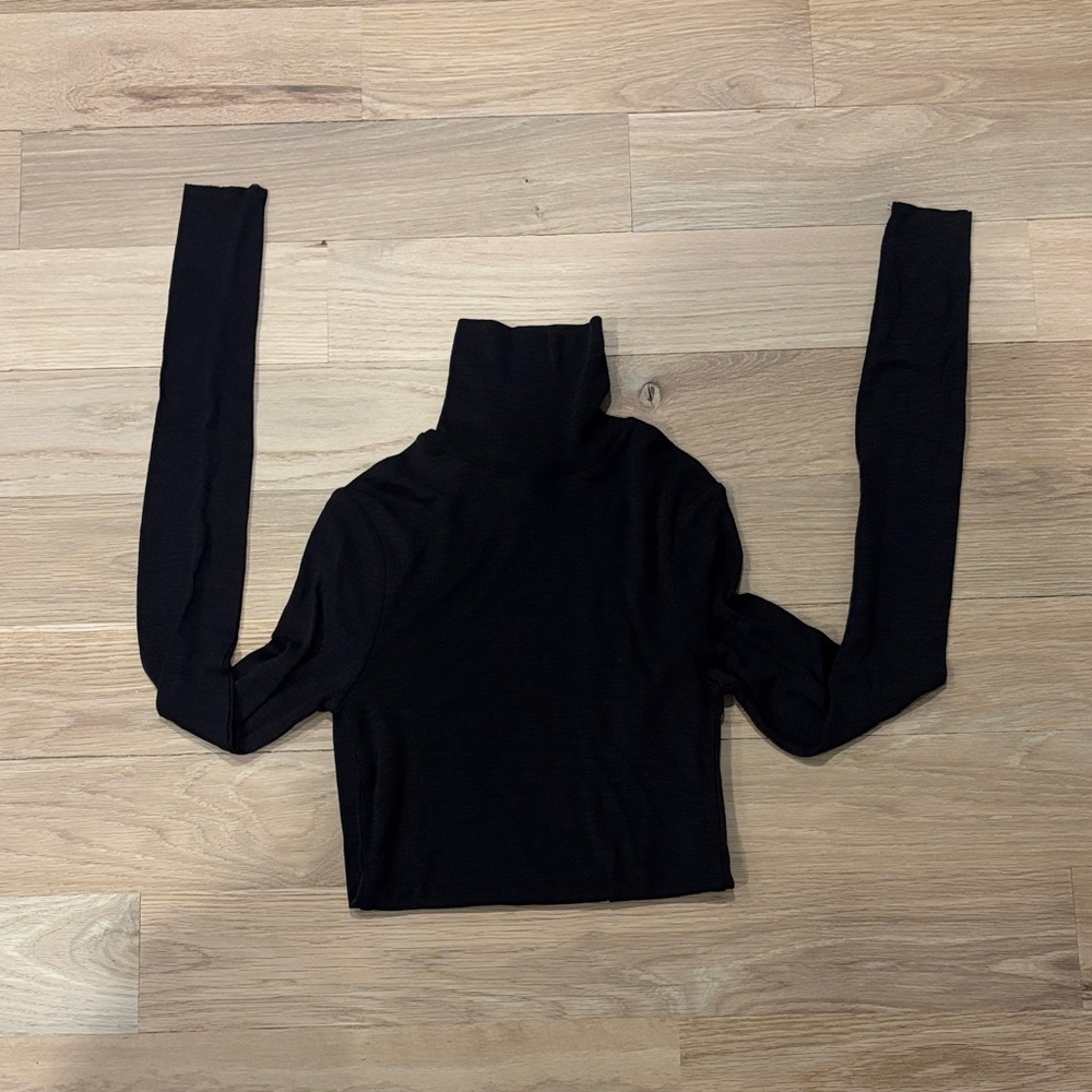 COS chocolate brown  Turtleneck Long Sleeve Top